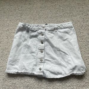 White button down mini skirt